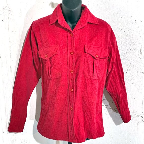 Vintage L.L. Bean Red Button Up Blouse Size Medium - Picture 4 of 10